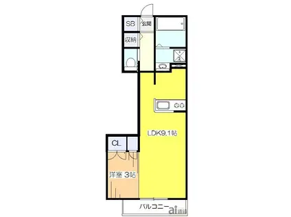 メゾンドEXE.V(1LDK/1階)の間取り写真