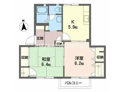 グランシャリオ(1LDK/2階)の間取り写真