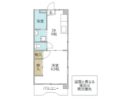 トスカネリア(1DK/2階)の間取り写真