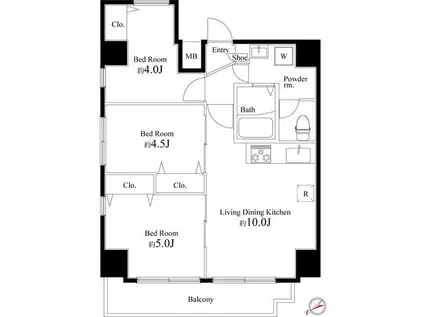 グランパーク東京イースト(3LDK/12階)の間取り写真