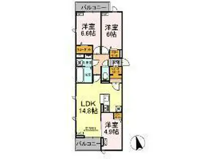 セレスティア下石神井(3LDK/2階)の間取り写真