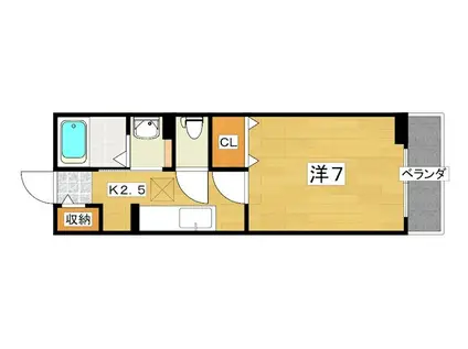 スターブル(1K/2階)の間取り写真