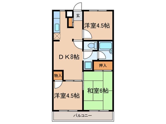 サンワパレス(3DK/3階)の間取り写真