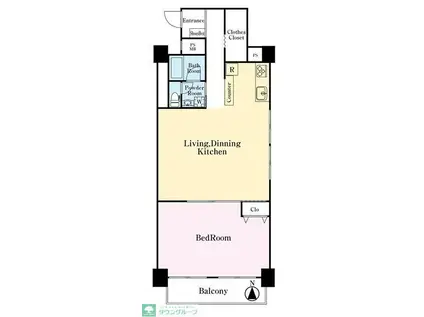 ウインザーハイム西川口(1LDK/4階)の間取り写真