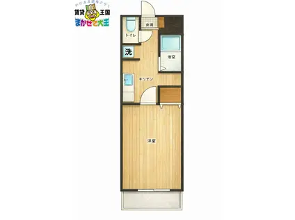 サンロイヤルI(1K/3階)の間取り写真