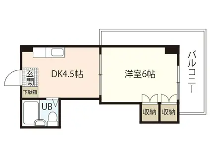 スタープラザ東雲(1DK/2階)の間取り写真