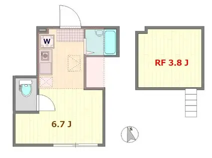 バーミープレイス葛西(ワンルーム/1階)の間取り写真