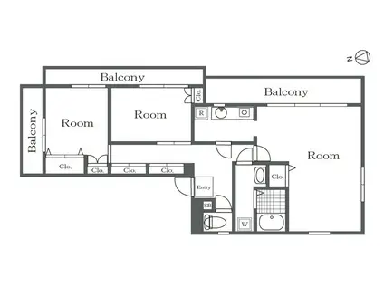 エトワール目黒本町(2LDK/4階)の間取り写真