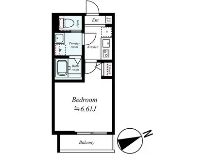 GRADUS京成大久保(1K/3階)の間取り写真