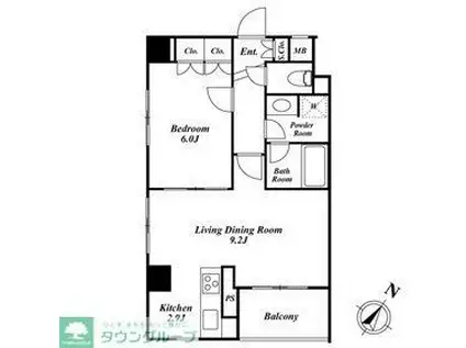 SPACIA三軒茶屋弐番館(1LDK/5階)の間取り写真