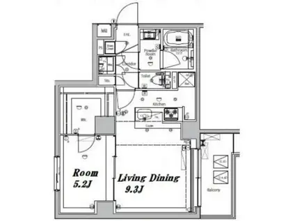 メイクスデザイン大森II(1LDK/3階)の間取り写真
