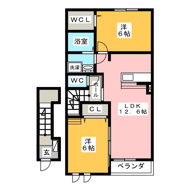 IRIDEII(2LDK/2階)の間取り写真