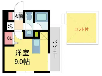 ブリストル(ワンルーム/3階)の間取り写真