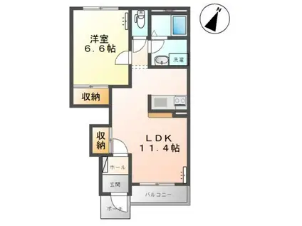 ウィステリアI(1LDK/1階)の間取り写真