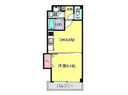 コスタ デルソル(1DK/2階)の間取り写真