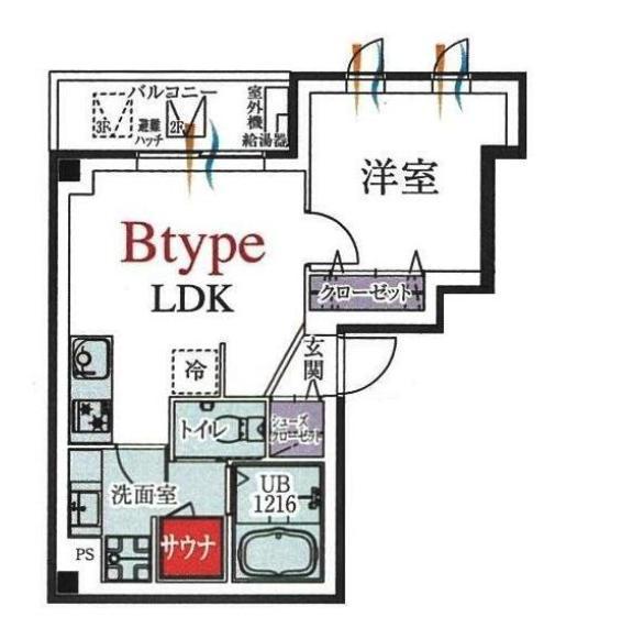 BCASA ASAKUSA IMADO(1LDK/4階)の間取り写真