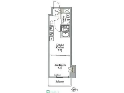 メトロステージ亀有(1DK/2階)の間取り写真