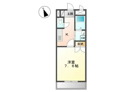 メゾンエルシオン(1K/2階)の間取り写真