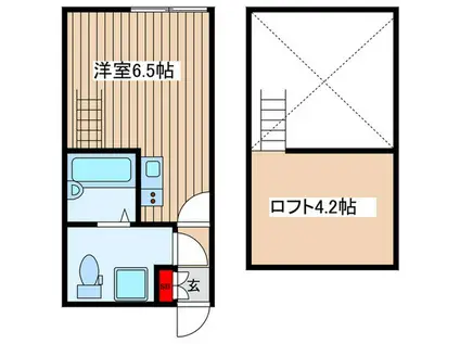 ユーフォリア富士見台(ワンルーム/2階)の間取り写真