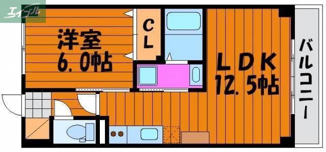ラッフィナート(1LDK/1階)の間取り写真