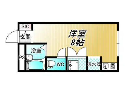 ブルージェつばき(ワンルーム/2階)の間取り写真