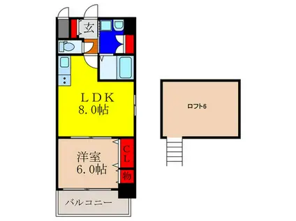 LIEBEN BERG(1LDK/3階)の間取り写真