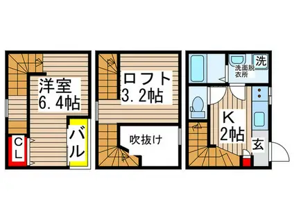 LUTELLA(1K/1階)の間取り写真