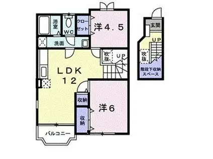 ランドバウアーB(2LDK/2階)の間取り写真