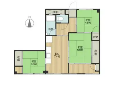 船丘ビル(3DK/3階)の間取り写真