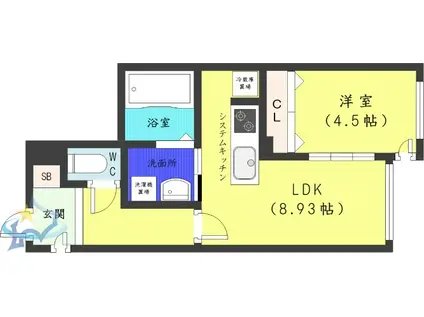 RESIDENCE SHINMEI MARUYAMA(1LDK/2階)の間取り写真