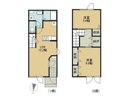 KAMS北22条(2LDK/1階)の間取り写真