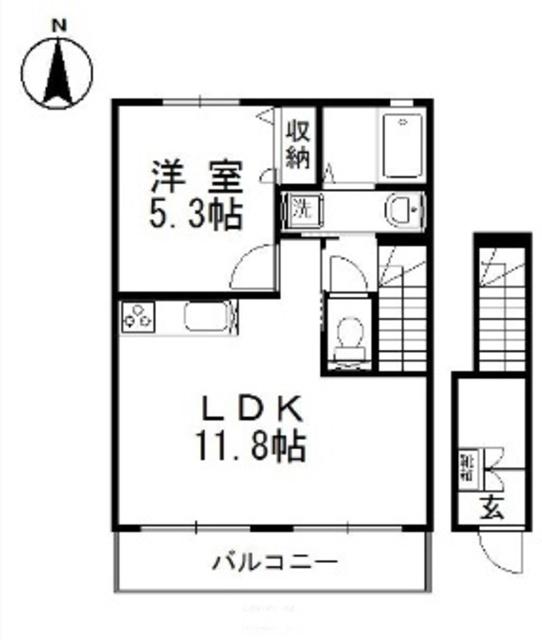 キャンベルA(1LDK/2階)の間取り写真