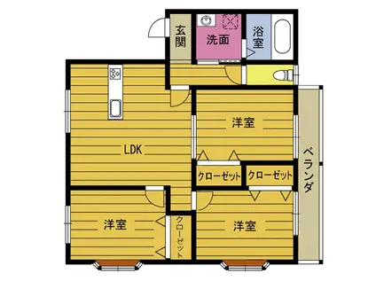 グランデュー(3LDK/1階)の間取り写真