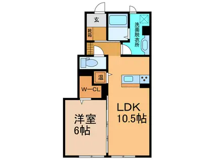 グランドールKR II(1LDK/1階)の間取り写真