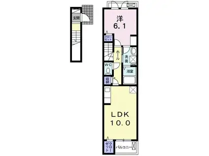 セイバリー(1LDK/2階)の間取り写真