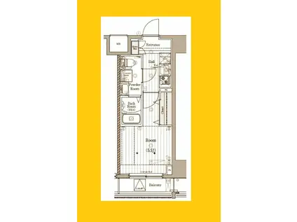 RELIA YOKOHAMA NAMAMUGI(1K/5階)の間取り写真