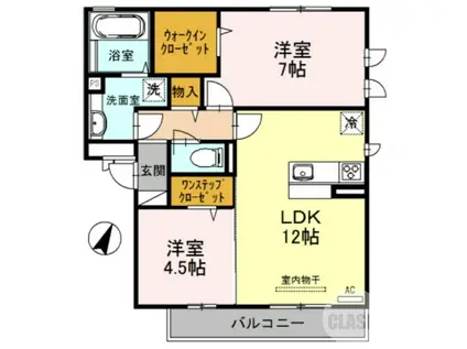 アルページュ(2LDK/3階)の間取り写真