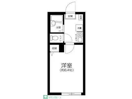 レジデンス江北(1K/1階)の間取り写真