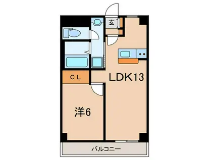 タウンコート子母口(1LDK/2階)の間取り写真