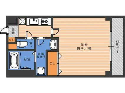 ジェンティーレ駒川(1K/2階)の間取り写真