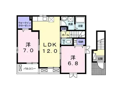 シュミネ トロワ(2LDK/2階)の間取り写真