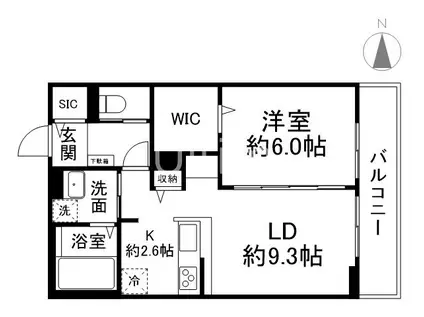 FELICE七本松(1LDK/3階)の間取り写真