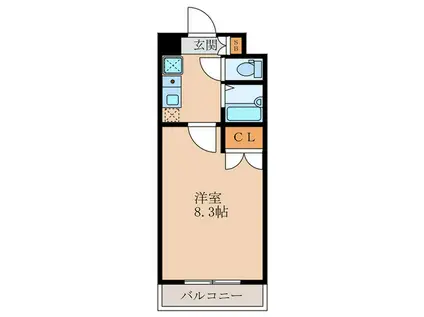 クリムゾン博多(1K/3階)の間取り写真