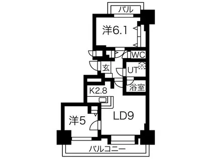ロワイヤル大久保II(2LDK/3階)の間取り写真