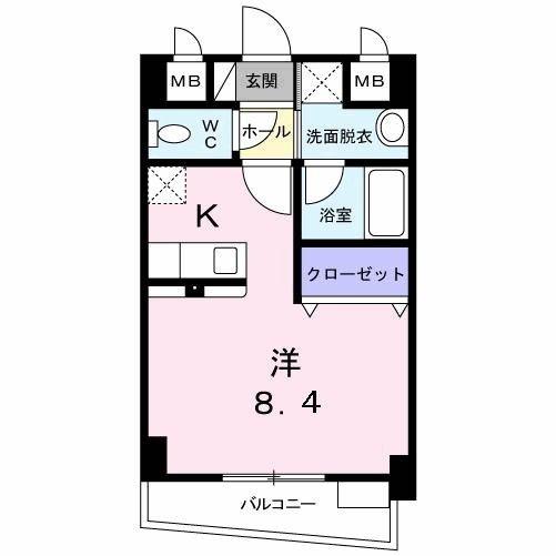 ソレシア・グランデ錦ヶ丘(ワンルーム/3階)の間取り写真