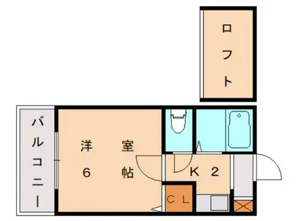 アーサーヒルズ(1K/1階)の間取り写真
