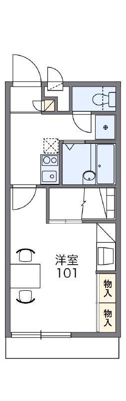レオパレス藍(1K/1階)の間取り写真