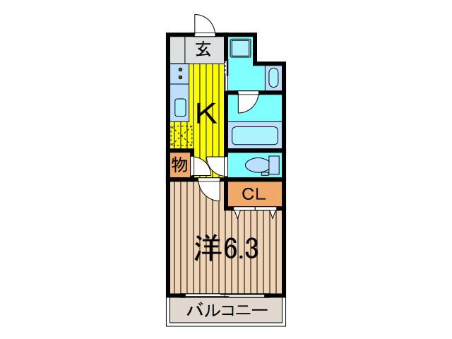コージーコート蕨(1K/5階)の間取り写真