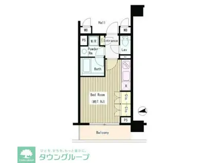 シティカレント大手町(ワンルーム/11階)の間取り写真