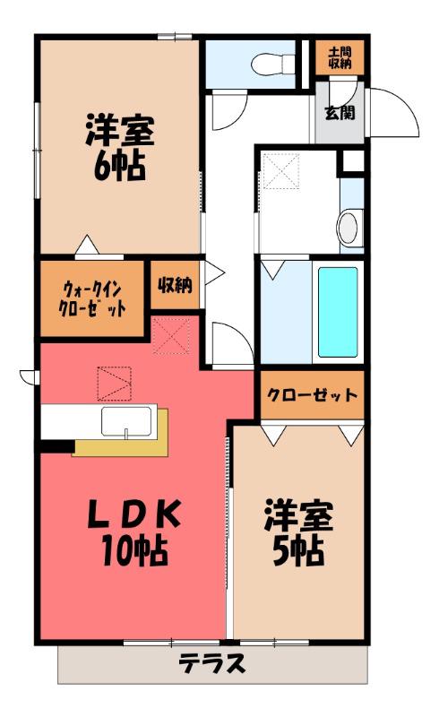 ガーデン(2LDK/1階)の間取り写真